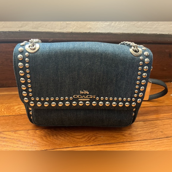 Coach | Bags | Coach Denim Rivets Klare Studdedhandbag Purse | Poshmark
